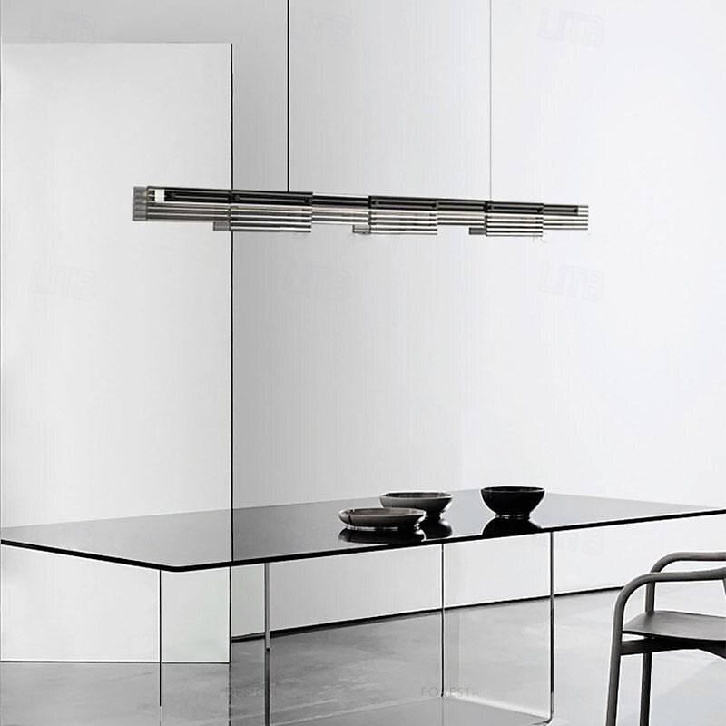 LED Pendant Light 128 cm Island Lights Dimmable Line Design Metal Glass Minimalist Painted Finishes Dining Room Kitchen Lights 110-240V3
