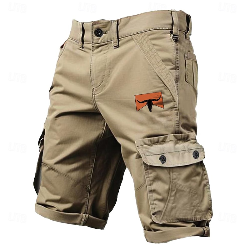 Men's Cargo Shorts Multi-Pockets Cowboy Printed Outdoor Short Sports Classic Micro-elastic Cargo2