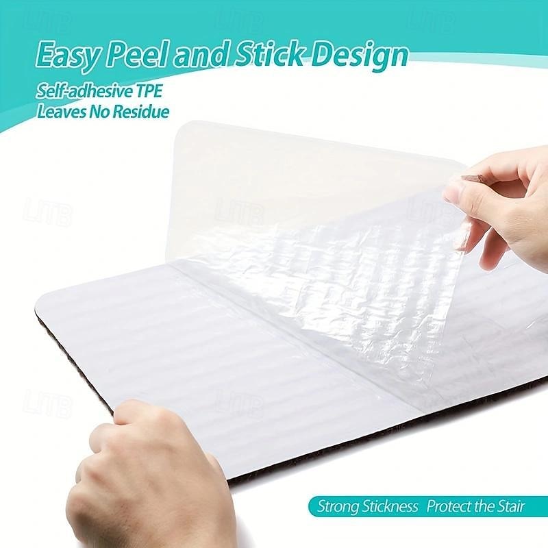 Non-Slip Carpet Stair Treads, Non-Skid Safety Rug, Slip Resistant Indoor Runner For Elders And Pets With Reusable Adhesive2