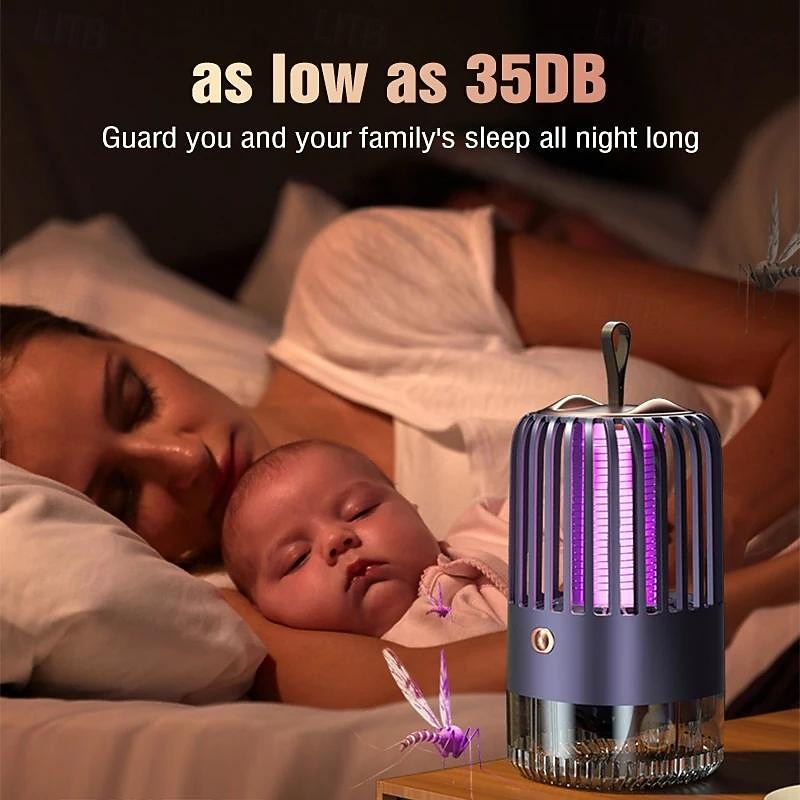 Mute Mosquito Killer Lamp – USB Rechargeable Electric Fly Trap Zapper, Radiation-Free Insect Repellent for Bedroom and Outdoor3
