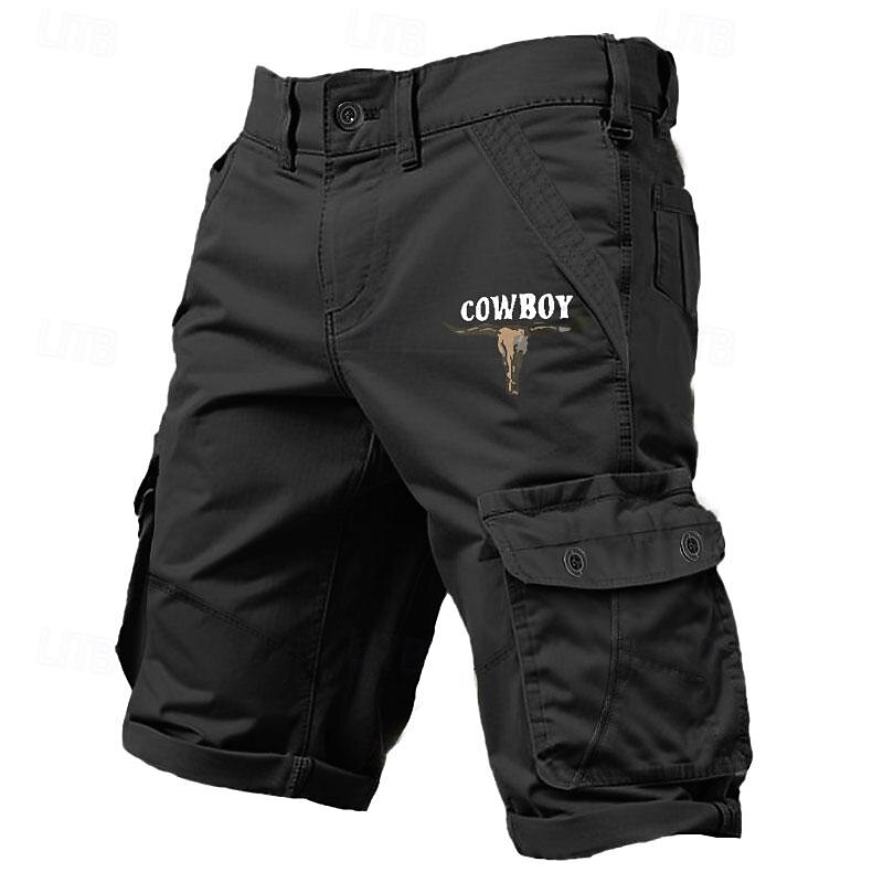 Men's Cargo Shorts Multiple Pockets Graphic Cowboy Outdoor Short Sports Outdoor Classic Micro-elastic Shorts4