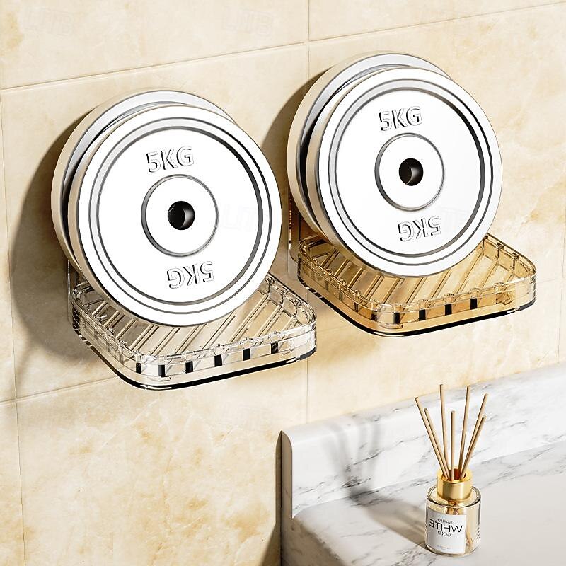 Adhesive Wall-Mount Soap Dish: Creative Large Drainage Soap Box for Bathroom, No Drilling Needed2
