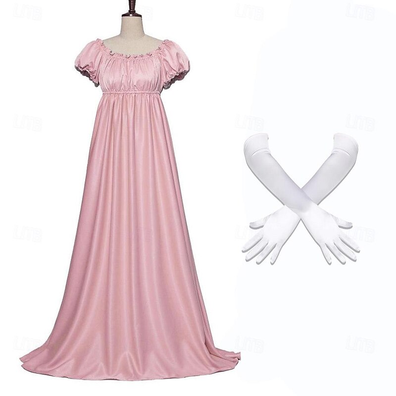 Victorian Medieval Renaissance Prom Dress Celtic Dress Regency Inspired Dress Princess Queen Plus Size Solid Colored Fancy Dress Women's Royal Carnival Party Halloween Adults' Dress Gloves