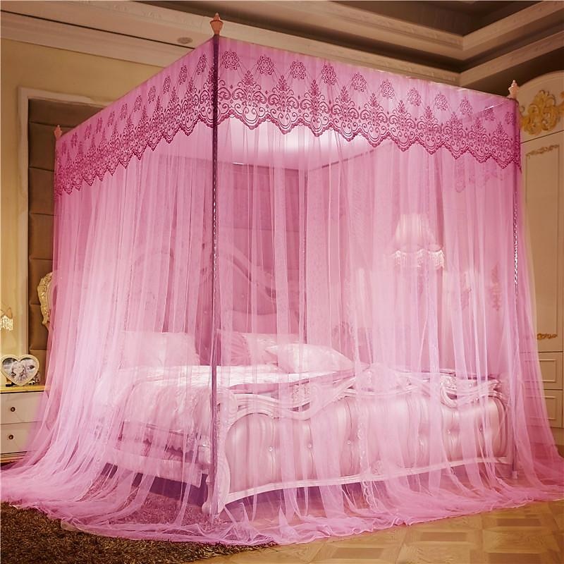 79inch Mosquito Net for Bed with Stainless Steel Bracket Increase Space Gorgeous Mosquito Net Tent Heightening Enlarge Encryption Dustproof Mosquito Nets Mosquito Net2