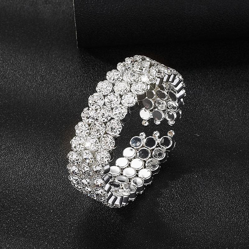 Women's Cuff Bracelet Fancy Fashion Luxury Alloy Bracelet Jewelry Silver For Party Evening Gift4