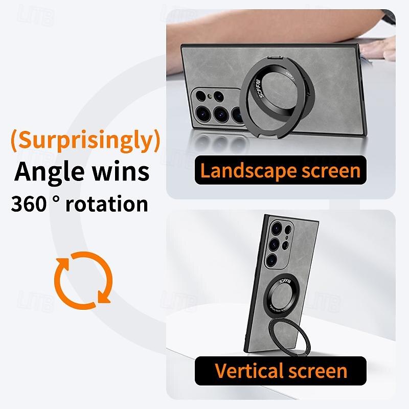 Phone Case For Samsung Galaxy S25 S24 S23 S22 S21 Ultra Plus A55 5G A14 A34 A54 A24 Back Cover with Stand Holder Support Wireless Charging Shockproof TPU PU Leather4