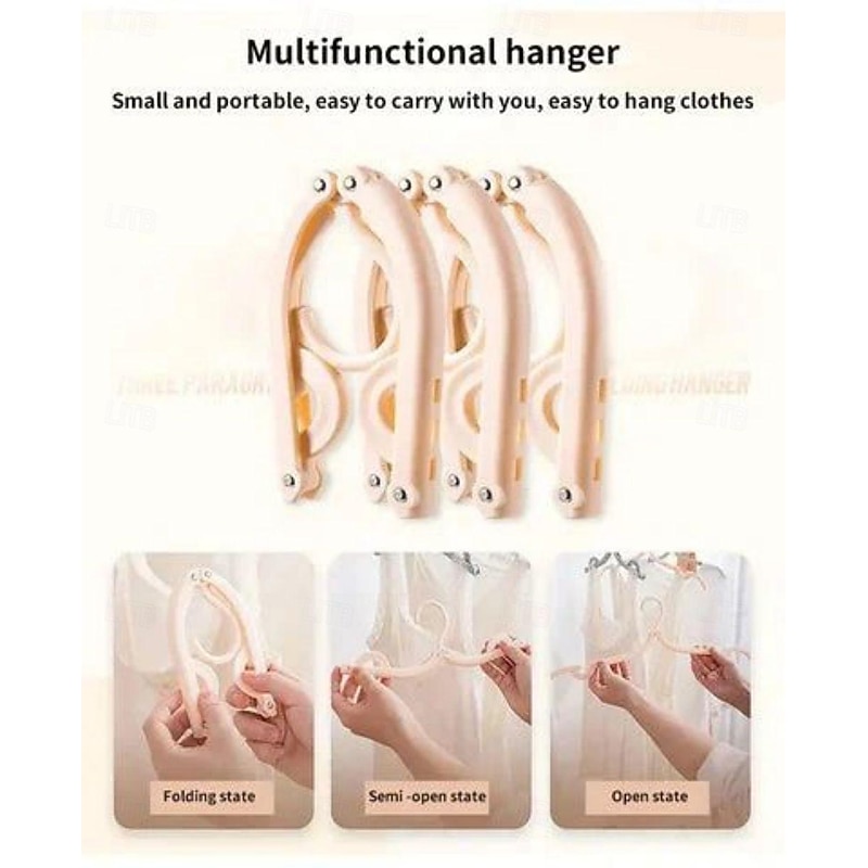 Folding Travel Clothes Hanger - Portable and Multi-Functional for Trips, Business Travel, with Clips for Versatile Use4