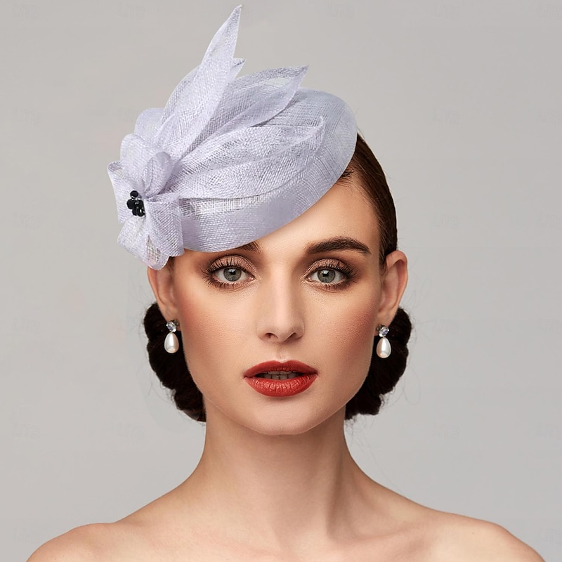 Fascinators Headpiece Net Saucer Hat Wedding Horse Race Ladies Day With Floral Flower Headpiece Headwear dress to impress Race Day Dress3