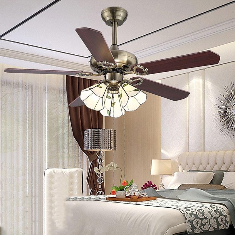 Ceiling Fan with Lights and Remote 108/120/130cm Industrial Fandelier Indoor Vintage Chandelier Fan Light for Bedroom, Living Room, Dinning Room, Kids Room Warm Light3