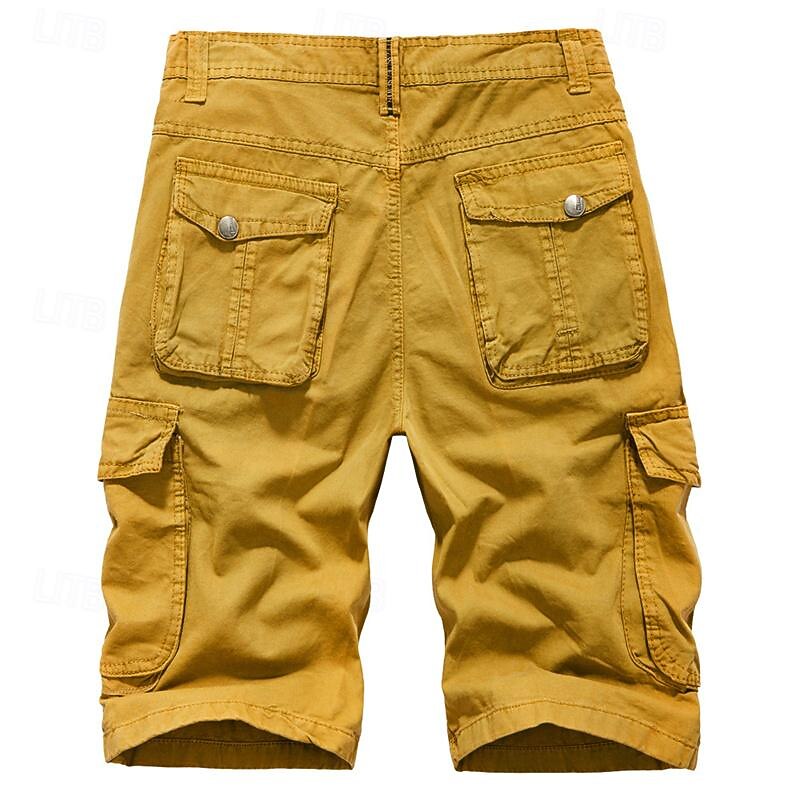 Men's Tactical Shorts Cargo Shorts Shorts Buttons Multi Pocket Plain Wearable Short Outdoor Daily Going out Fashion Classic Black Army Green2