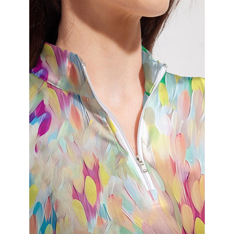 Women's Golf Polo Shirt Yellow Short Sleeve Top Ladies Golf Attire Clothes Outfits Wear Apparel3