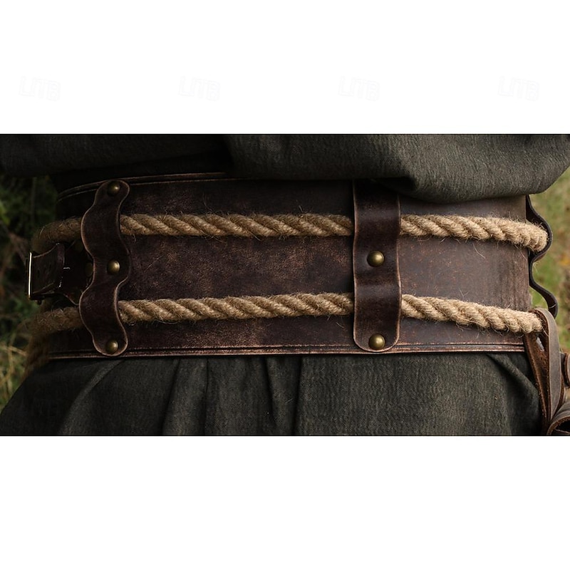 Medieval Renaissance Steampunk Cosplay Costume Waist Belt Warrior Viking Celtic Knight Fancy Dress Men's Women's Halloween Masquerade Performance Stage LARP Adults' Belt Waist Belt All Seasons2