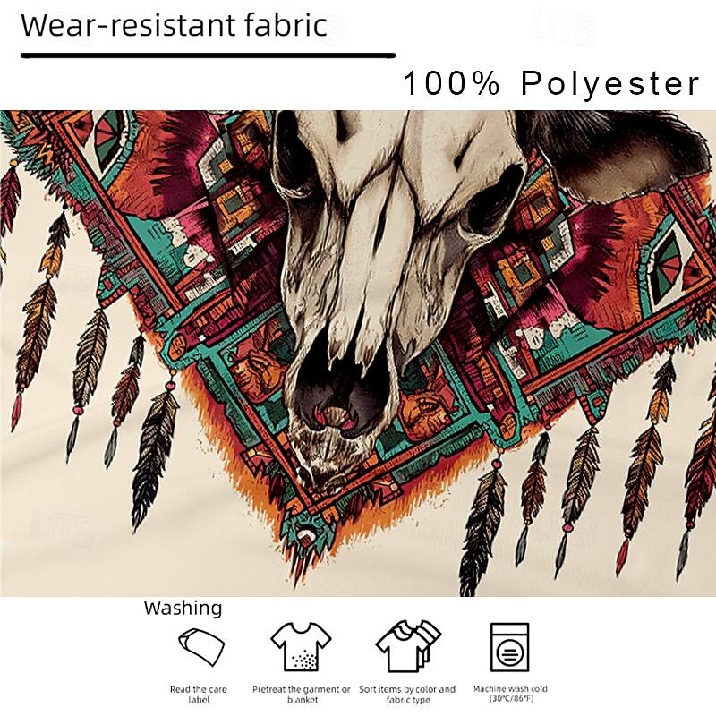 Men's Denim T Shirt Short Sleeve T shirt 3D Print Crew Neck Shirt Retro Vintage Ethnic White Summer Spring Clothing Apparel S M L XL XXL 3XL3