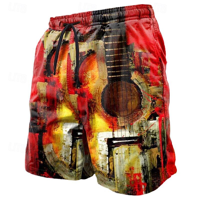Men's Gradient Musical Instrument Swim Trunks Swim Shorts Board Shorts Mid Waist Casual Athleisure Daily Holiday Streetwear Drawstring Elastic Waist 3D Print Designer Clothing Apparel4