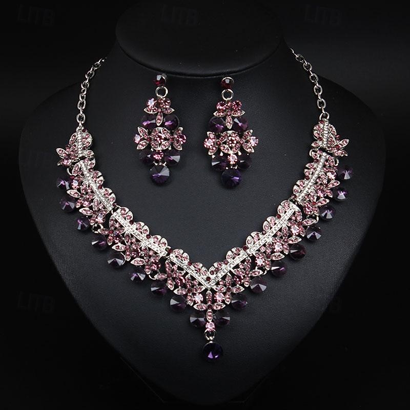 Jewelry Set 3pcs Alloy Earrings Necklace Women's Elegant Vintage Fashion Geometrical Geometric Jewelry Set For Wedding Party Anniversary4