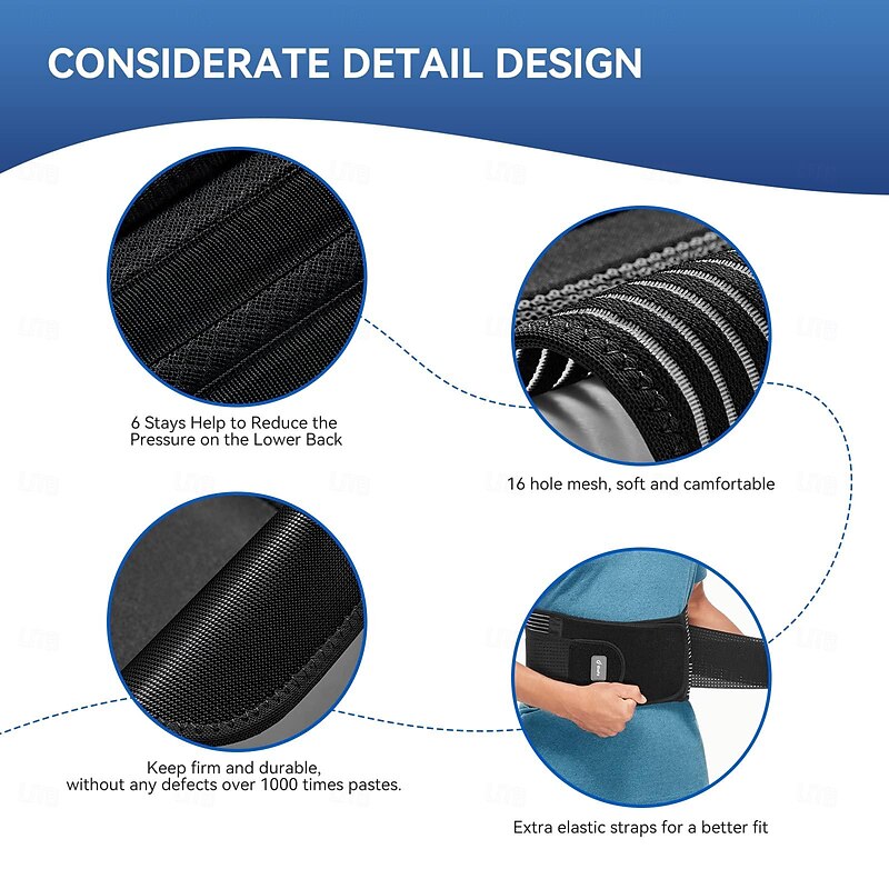 Back Brace for Men Lower Back Back Support Belt For Women Breathable Lower Back Support Belt Pain Relief With 6 Stays for Heavy Lifting Herniated Disc Sciatica4