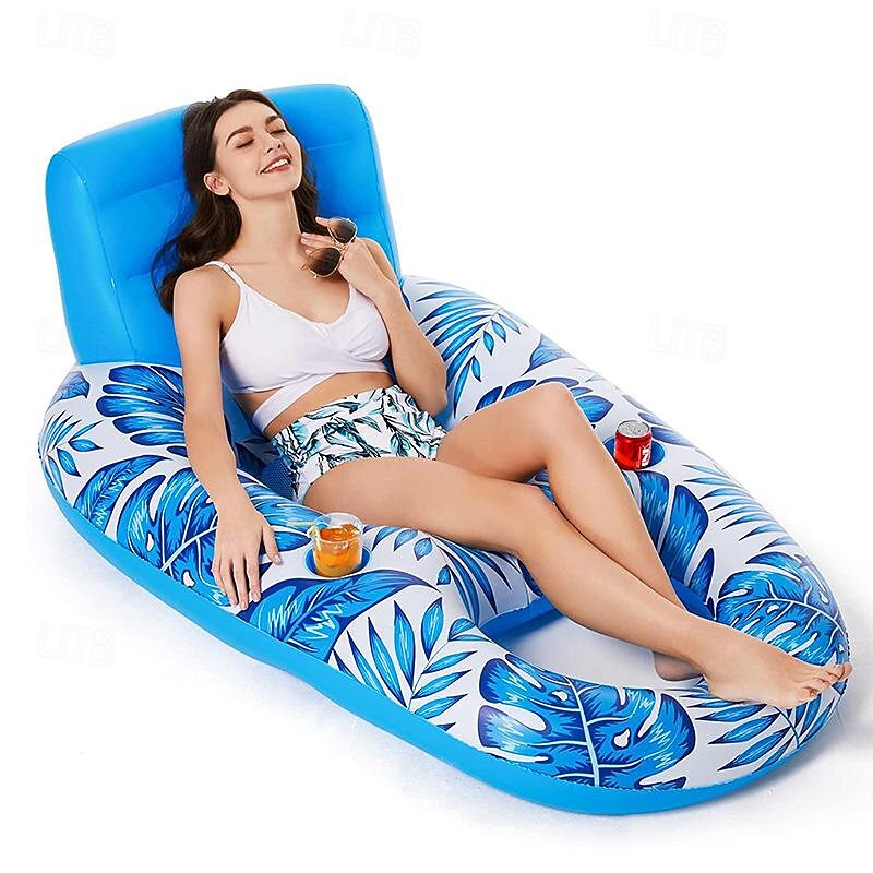 New Inflatable Floating Drainage Upper Leisure Inflatable Floating Bed Leaf Inflatable Net Floating Row With Backrest Inflatable Hammock2