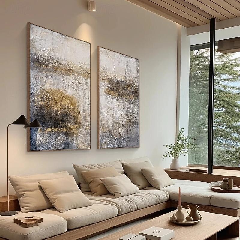 Hand painted Beige Brown Abstract oil painting handmade Wall Art Brown Canvas Paintings Modern Wall Art Bohemian Abstract Painting Neutral Textured oil painting Wall Art picture2