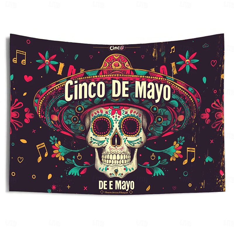 Cinco de Mayo Mexico Hanging Tapestry Wall Art Large Tapestry Mural Decor Photograph Backdrop Blanket Curtain Home Bedroom Living Room Decoration3