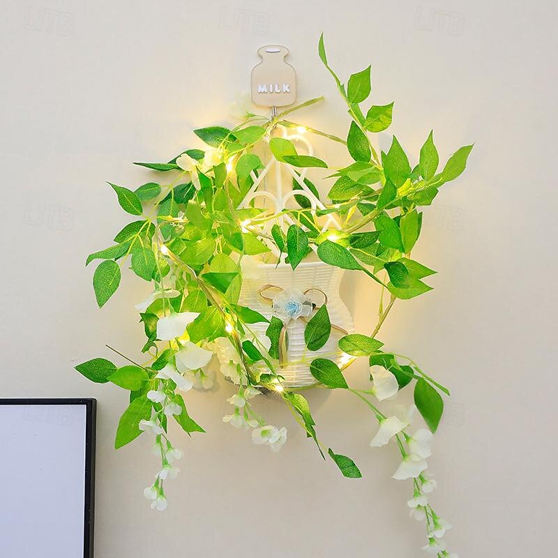 LED Green Leaf & Rose Garland String Lights Valentines Decor for Anniversary Wedding Holiday & Party Decor4