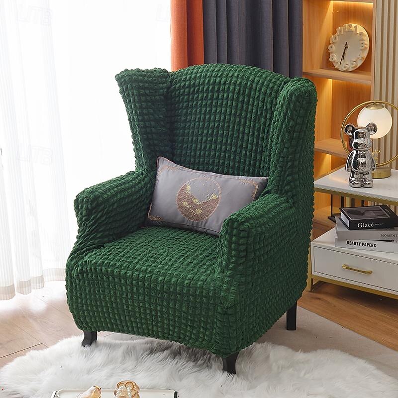 Tiger Stool Cover Burgundy Seersucker Soft Elastic Modern All-wrap Tiger Bench Cover Stool Cover Plaid Sofa Chair Cover4