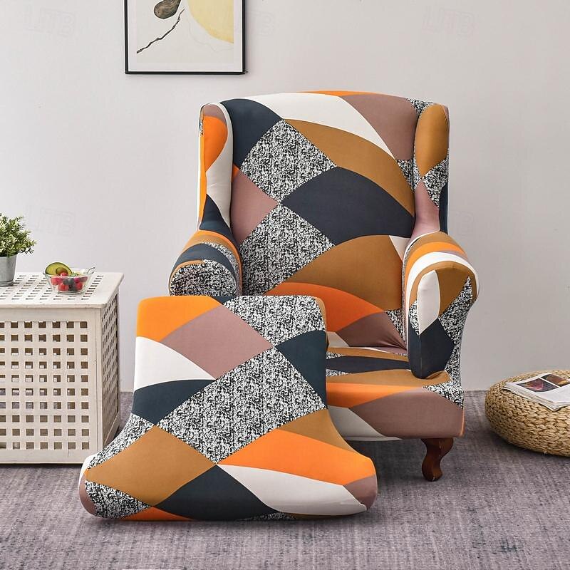 Soft Elastic Tiger Bench Cover Leisure Stool Cover Plaid All-wrap Sofa Chair Cover4