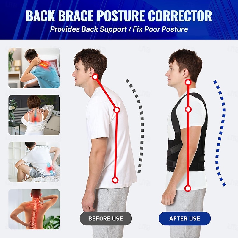 Back Brace Posture Corrector for Men  Women Adjustable Full Back Support, Shoulder Straightener, Upper Lower Back Pain Relief - Scoliosis, Hunchback, Hump, Thoracic, Spine Corrector2