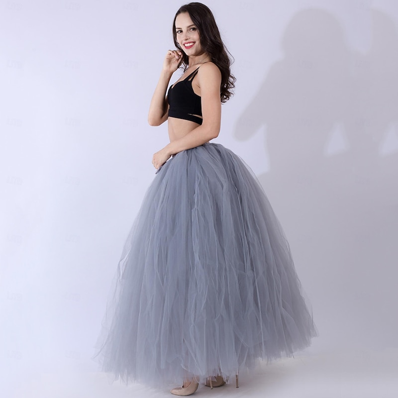 Elegant Rococo Long Length Petticoat Hoop Skirt Tutu Under Skirt Fancy Dress Women's Halloween Carnival Masquerade Party & Evening Carnival of Venice Adults Skirt3