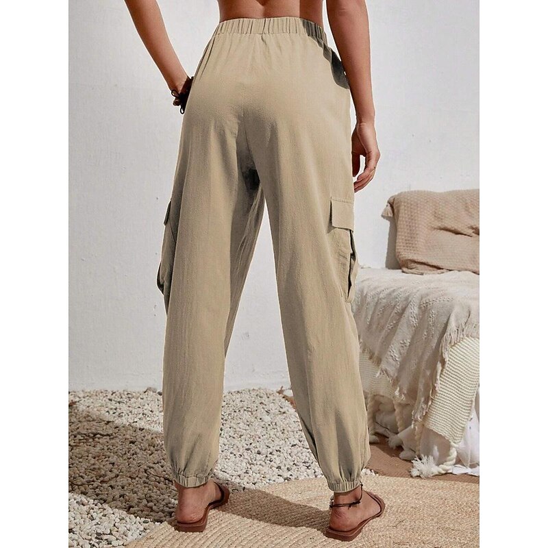 Women's Normal Slacks Pants Trousers Harem Pants Fashion Stylish Full Length High Waist Solid Color Street Casual Daily Black Pink Blue Khaki Summer Spring Fall Winter3
