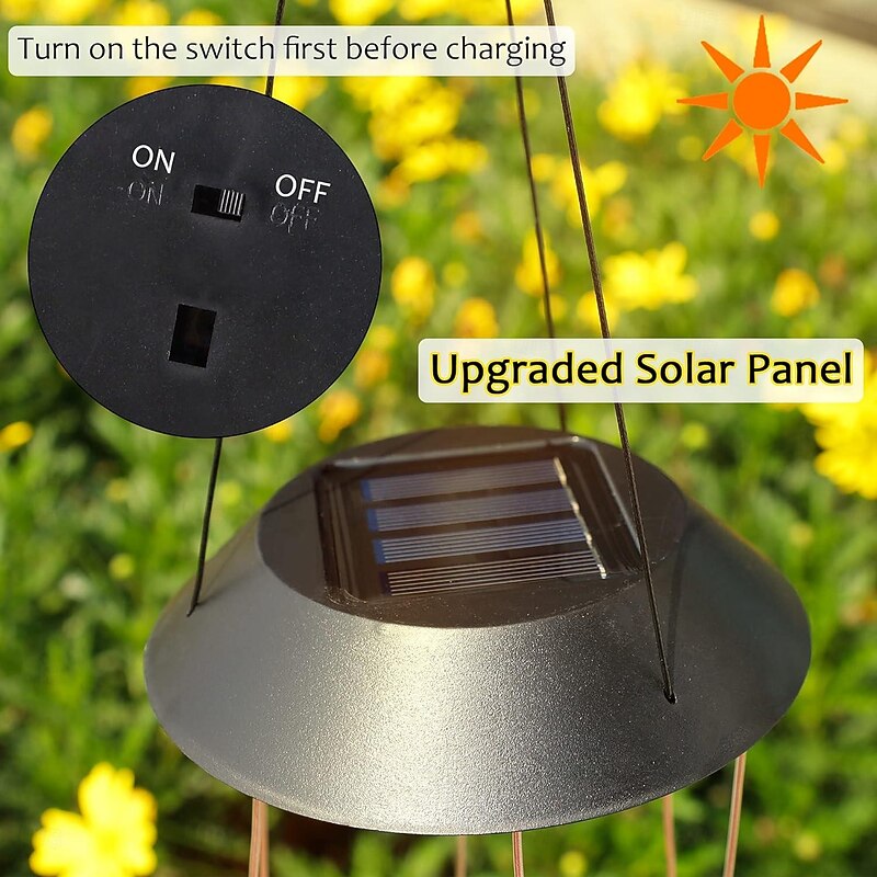 Solar Butterfly Wind Chime Light RGB Color Changing Garden Light Outdoor Waterproof Balcony Garden Park Tree Hanging Light4