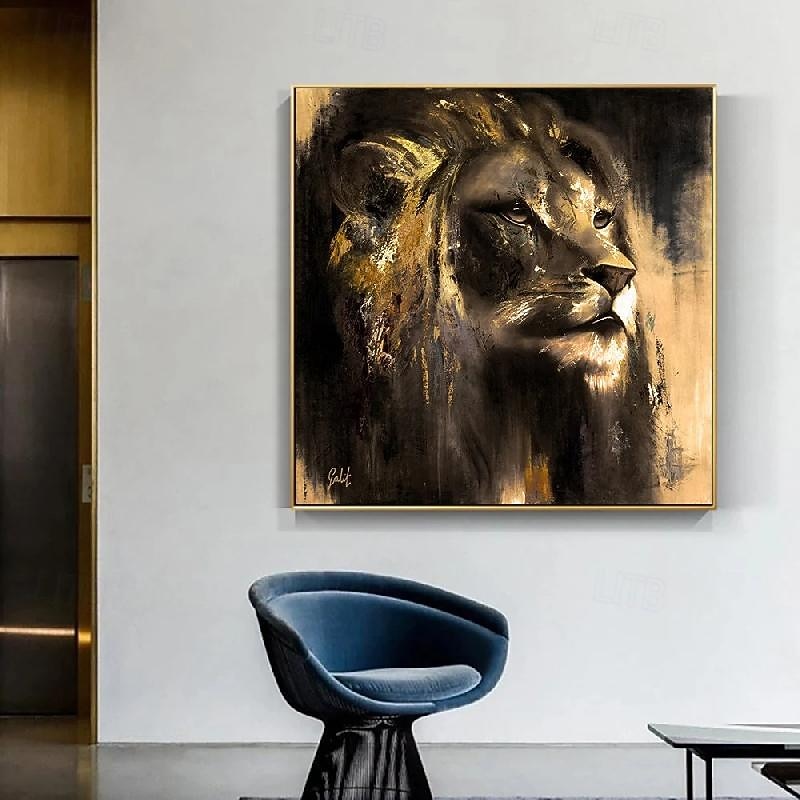 Hand painted Colorful Animal Canvas Lion  painting Wall Art art Artistic Animal Decor Lion painting Handmade Lion Oil Painting for living room artwork2