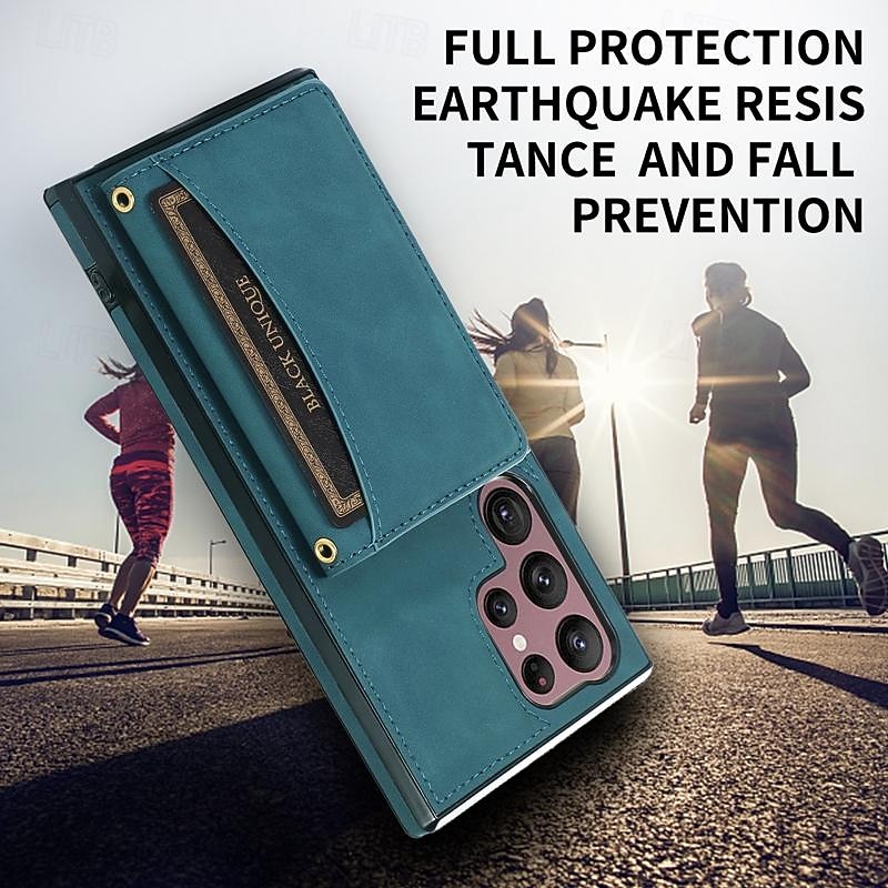 Phone Case For Samsung Galaxy S25 S24 S23 S23 FE S22 S21 Ultra Plus A55 5G A35 5G A25 A15 Wallet Case with Stand Holder Magnetic Card Slot Retro TPU PU Leather3