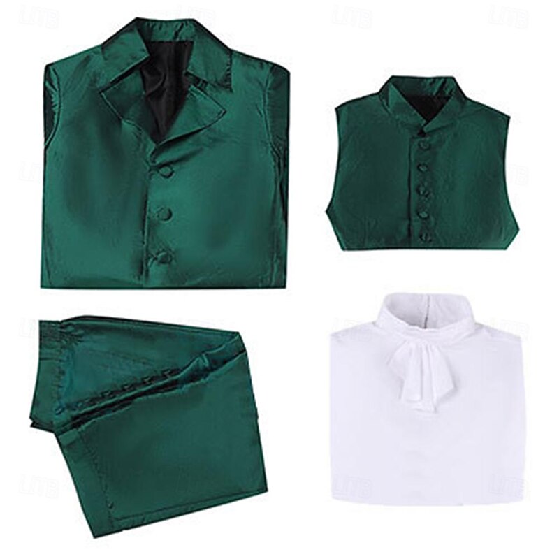 Rococo Renaissance Vacation Dress Outfits Prince Alexander Hamilton Nobleman Fancy Dress Men's Royal Halloween Carnival Masquerade Musical Theatre Carnival of Venice Adults Coat Vest Blouse4