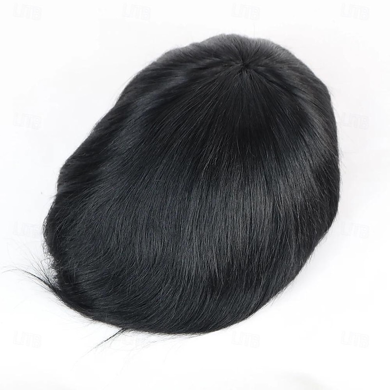 Men Toupee Fine Mono Indian Human Hair Wig Front Swiss Lace Capillary Prosthesis Durable Remy Hairpiece Natural Hair System Unit 6X8 7X9 7x10 8X102