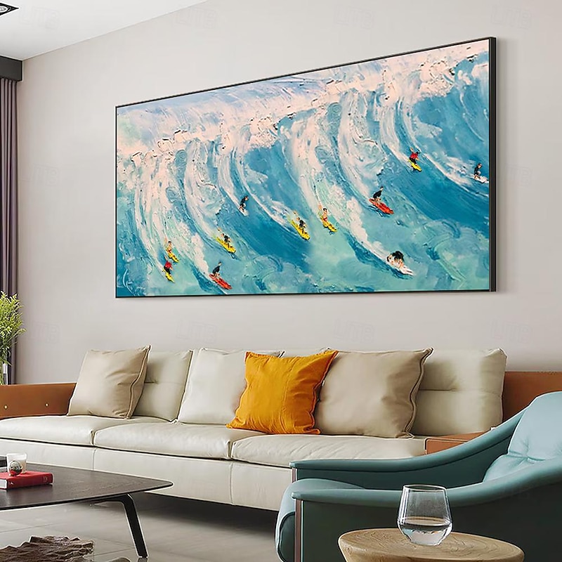 Mintura Handmade Surfing Oil Paintings On Canvas Large Wall Art Decoration Modern Abstract Seascape Picture For Home Decor Rolled Frameless Unstretched Painting3