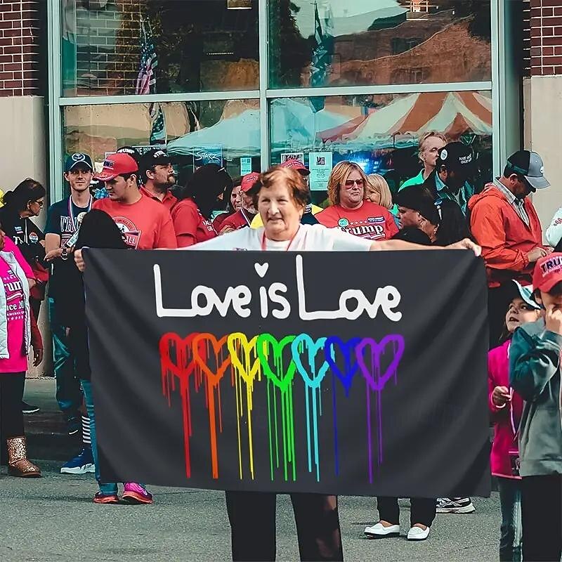 June Pride Month Pride Month LGBTQ LGBT Rainbow Parade Marching Banner Flag Outdoor Decorations Holiday Banner Sign Happy Pride3