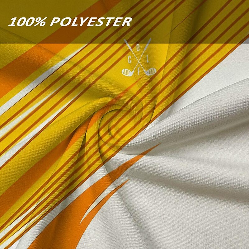 Men's Striped Sports Polo Shirts Golf Shirt Short Sleeve Polo Shirts Collared Shirts Casual Sportswear Vacation Wear Buttons 3D Print Summer Spring Black Yellow Blue3