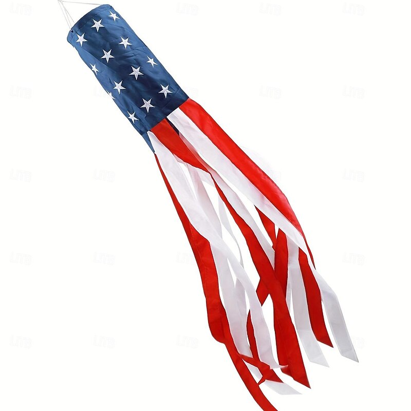 Patriotic Windsock Outdoor Yard Decoration for Independence Day 4th of July, USA Flag Red White Blue Garden Flag Wind Sock3