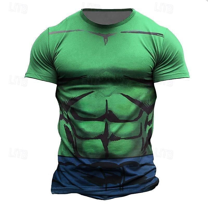 Funny Muscle T-shirt Print 3D Funny For Men's Adults' Carnival Masquerade 3D Print Street Casual Daily - Main Image