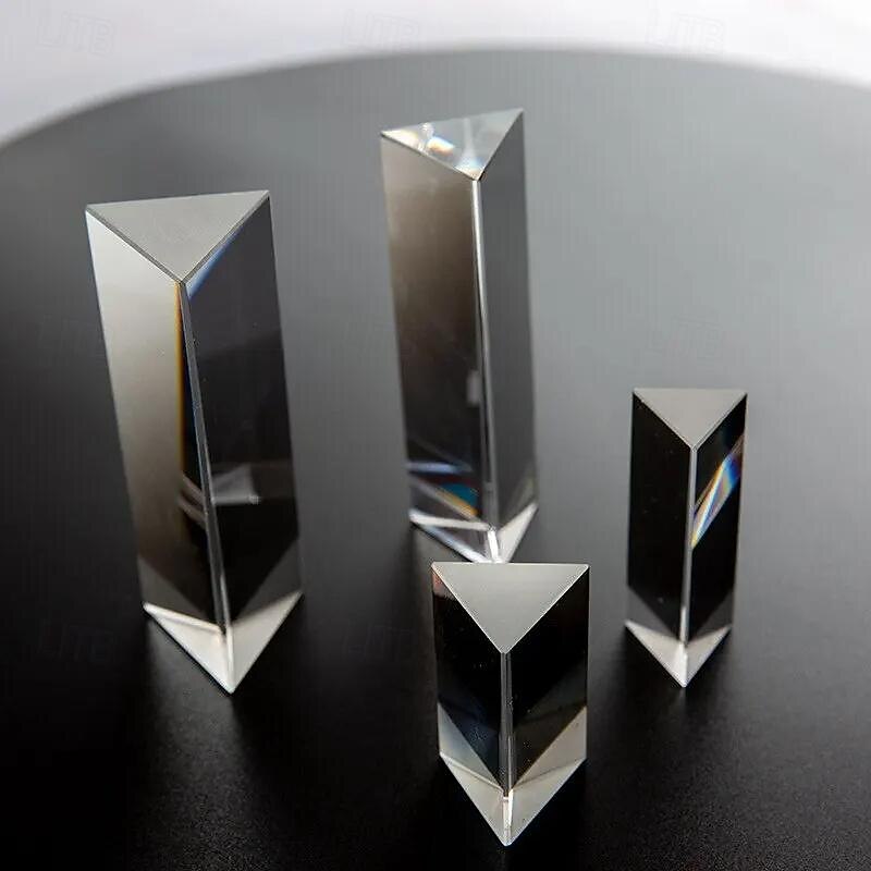 Gift Boxed Crystal Triple Triangular Equilateral Prism Teenagers Novelty Science Experiment Physics Teach Children Toys Presents2