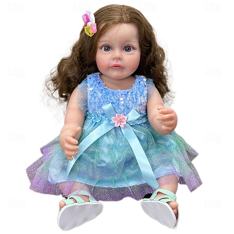 22 inch Reborn Doll Baby & Toddler Toy Reborn Toddler Doll Doll Reborn Baby Doll Baby Baby Girl Reborn Baby Doll Newborn lifelike Gift Hand Made Non Toxic Vinyl W-2189 with Clothes and Accessories2