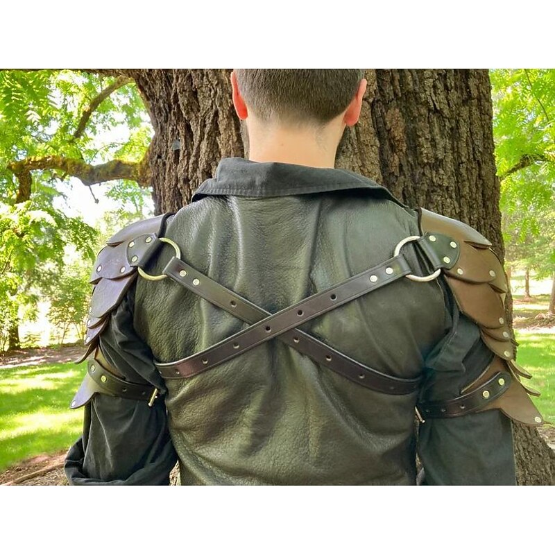 Retro Vintage Medieval Renaissance Armor Chemise Shoulder Armor Warrior Viking Fancy Dress Men's Masquerade LARP Adults' Shoulder Armor All Seasons4