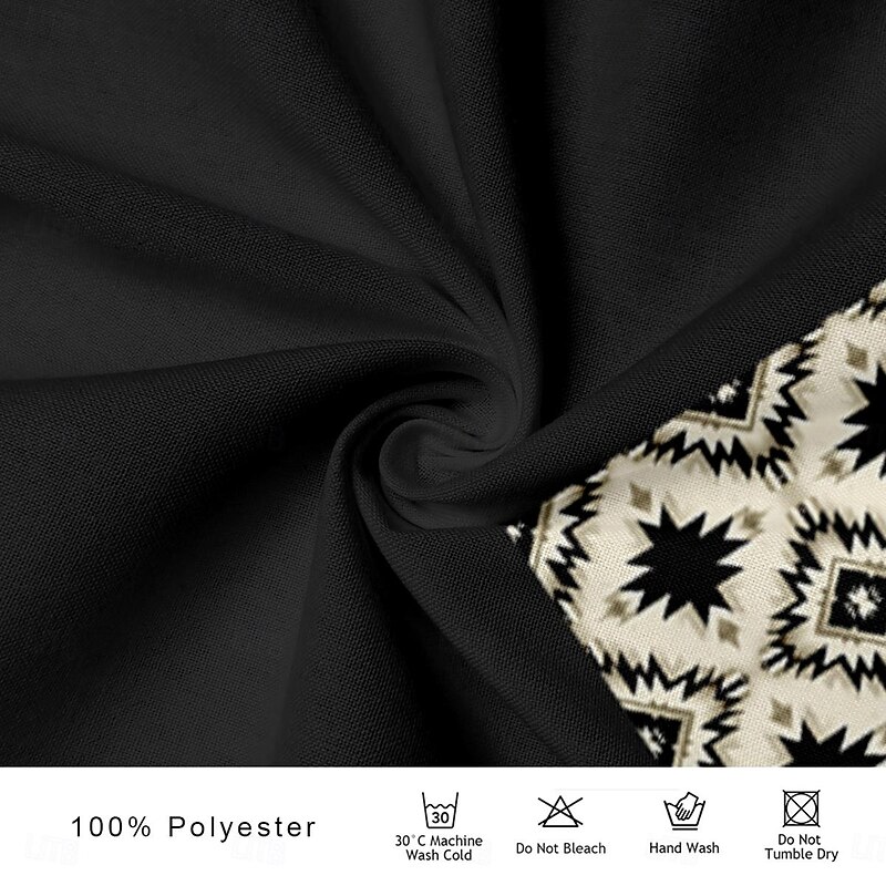 Men's Aztec Shirt Western Shirt Cowboy Shirt Short Sleeve Western Style Tribal Summer Spring Shirt Collar Black3