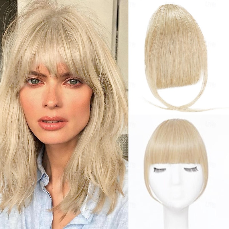 Bangs Straight Human Hair Women's