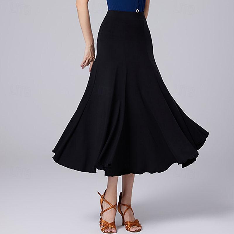 Latin Dance Ballroom Dance Skirts Pure Color Women's Performance Training High Polyester2