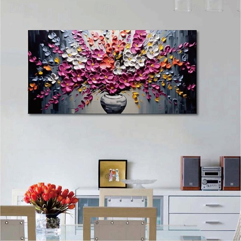 3D Flower oil painting Hand Painted Canvas Flower Art painting hand painted Abstract Landscape Texture Oil Painting Tree Planting wall Painting Bedside Painting Bedroom Art Spring decor3