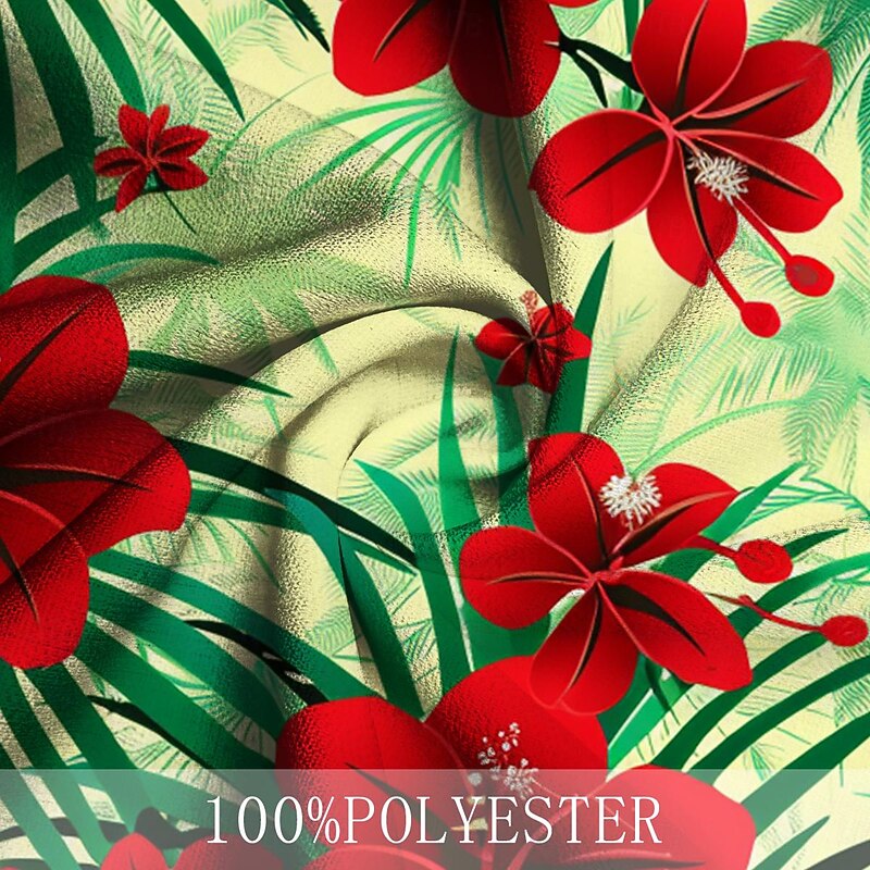 Men's Floral Tropical Flowers Shirt Summer Hawaiian Shirt Aloha Shirt Short Sleeve Shirt Turndown Vacation Hawaiian Outdoor Vacation Hawaiian Red Blue Orange S M L3