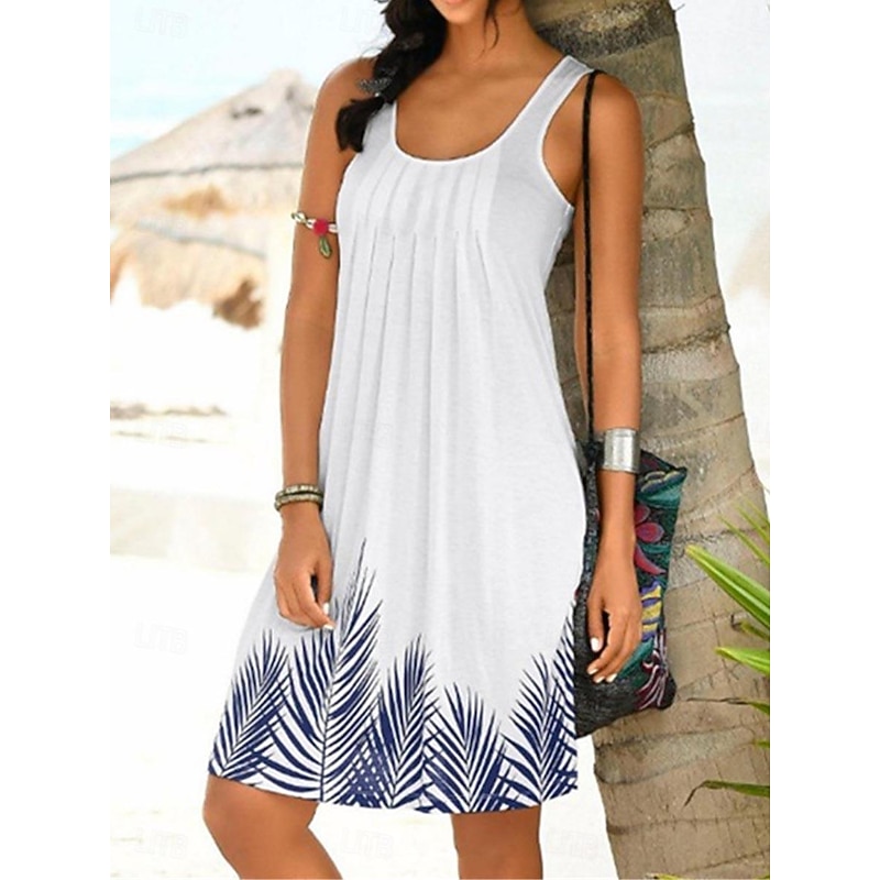 Women's Casual Dress Tank Dress Floral Geometric Print U Neck Mini Dress Stylish Daily Date Sleeveless Summer4
