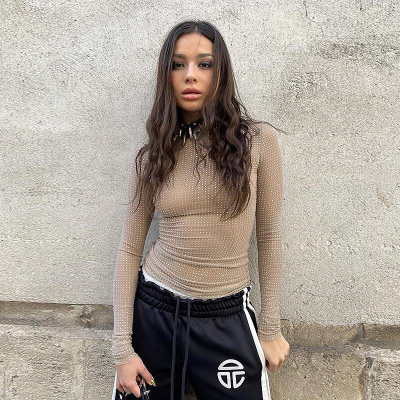 Sexy Y2K Year 2000 T-shirt Goth Girl Rhinestone Women's Halloween Carnival Masquerade Party / Evening T-shirt3