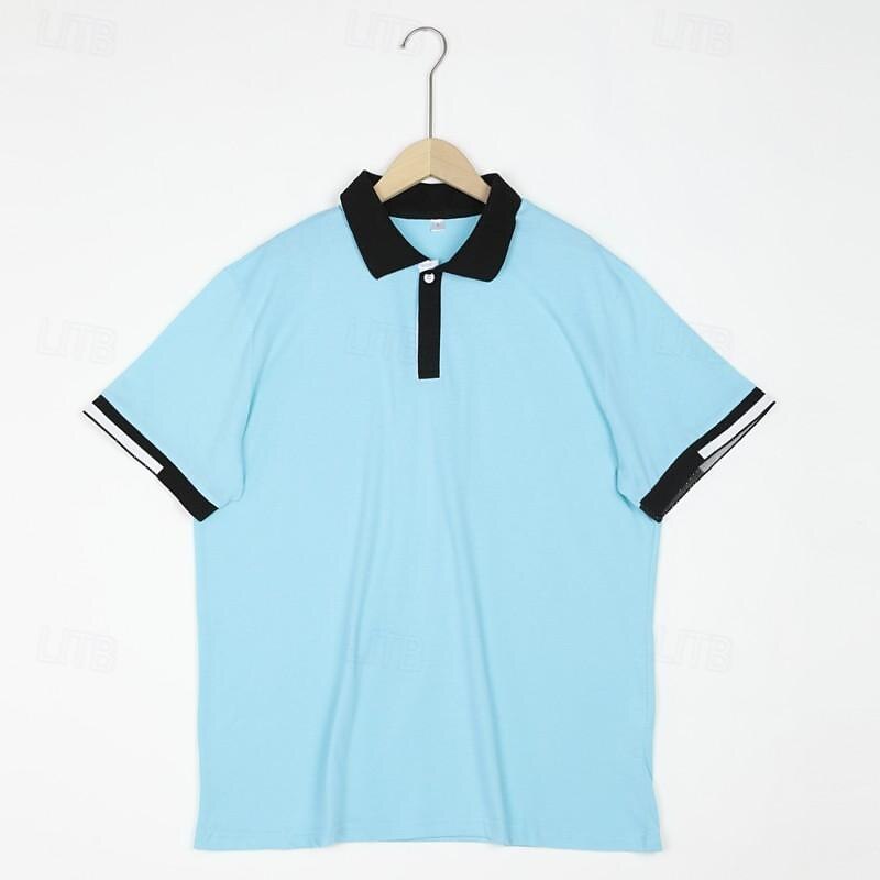 Men's Polo Shirts Sports Polo Shirts Casual Sports Ribbed Polo Collar Short Sleeve Fashion Basic Solid Color Classic Style Summer Regular Fit Black White Light Green Red Light Blue Polo Shirts2